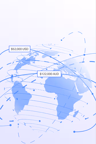 Abstract global transfer map with payment marker